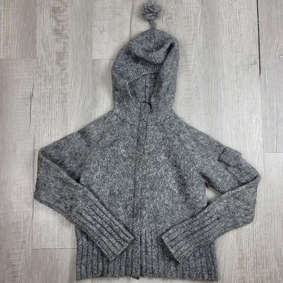 Banana Republic Sweaters - Banana Reupublic Gray Marled Mohair Full Zip Sweater